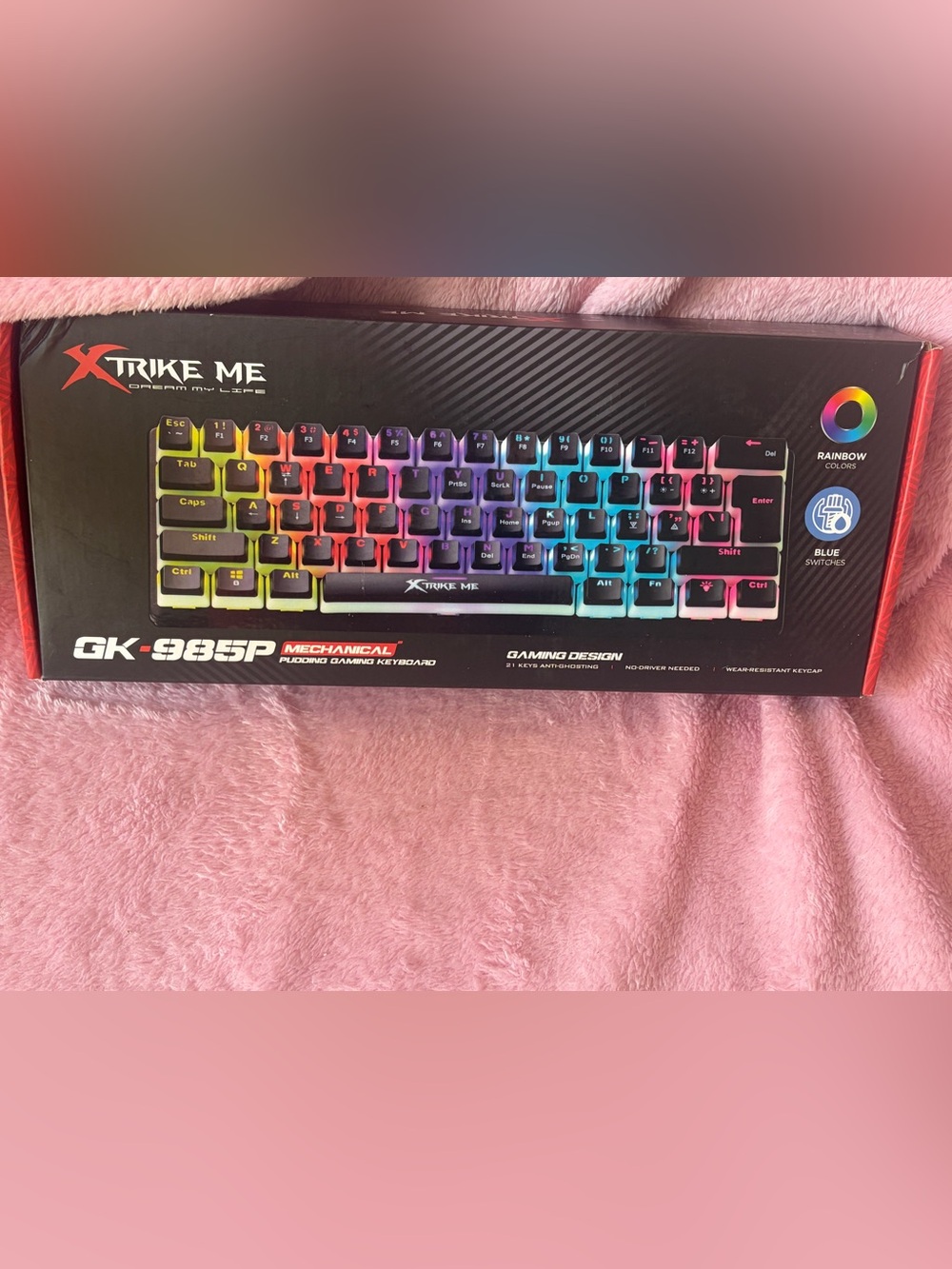 Xstrike me mechanical rainbow light up keyboard BNIB